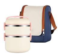 OZLMBERN Stainless Steel Insulated Lunch Box Convenient Sealing Lunch Box Insulated Bucket and Pot Holder(B)