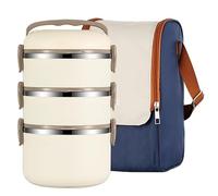 OZLMBERN Stainless Steel Insulated Lunch Box Convenient Sealing Lunch Box Insulated Bucket and Pot Holder(C)