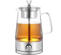 OZLMBERN Théière Domestique Automatique, Vaporisateur de Vapeur, théière Noire isolée en Verre, théière électrique PU Erh à Fleurs
