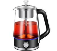 OZLMBERN Théière Domestique Automatique, Vaporisateur de Vapeur, théière Noire isolée en Verre, théière électrique PU Erh à Fleurs