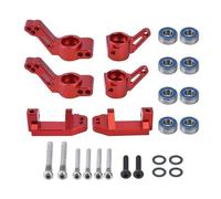 OZLZHJ 1 Jeu de Blocs de Direction en Aluminium et Supports d'essieu arrière avec roulements for Traxxas Slash 2WD RC 1/10(Red)