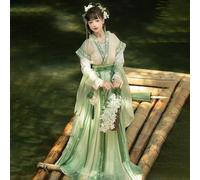 OZMDXKJ Costume De FéE Chinoise pour Femme, Robe Hanfu De La Dynastie Song, Cardigan Long, DéBardeur, Jupe Portefeuille pour Cosplay, ScèNe, Photographie,S,Green