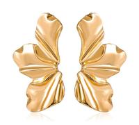 Ozmw Boucles d'Oreilles en Or pour Femmes, Crochets Simples à La Mode Avec Pétales Irréguliers, Cadeau de Bijoux pour Mère épouse et Fille