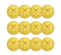OZO Pickleball - Lot de 12 Balles d'Extérieur, 40 Trous, Moulage par Injection, Yellow