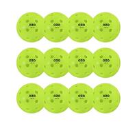 OZO Pickleball - Lot de 12 Balles d'Extérieur, 40 Trous, Moulage par Rotation, Neon Green