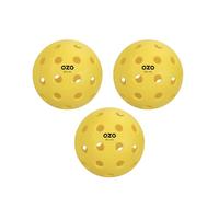OZO Pickleball - Lot de 3 Balles d'Extérieur, 40 Trous, Moulage par Injection, Yellow