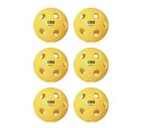 OZO Pickleball - Lot de 6 Balles d'Intérieur, 26 Trous, Moulage par Injection, Yellow