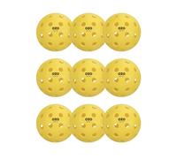 OZO Pickleball - Lot de 9 Balles d'Extérieur, 40 Trous, Moulage par Injection, Yellow