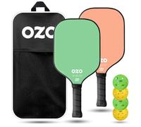 OZO Pickleball - Set de 2 Raquettes + 4 Balles + Sac - Spark Fusion Essence (Raquettes Hybrides pour Débutants) + 4 Balles (2X Intérieur+2X Extérieur) Approuvées par l'USAPA