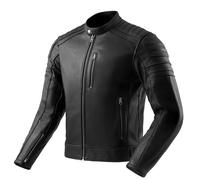 OZONE MOTO Colt Veste de Moto Homme | Cuir | Protections coudes et épaules | Poche de protection dorsale | Conduits de ventilation