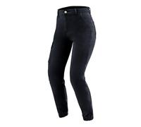 OZONE MOTO Jane Lady Pantalon Jeans de Moto Femme | Doublure en Fibre d'aramide | Protections Genoux Niveau 2 | Poches pour Protections de Hanches et de Coccyx | Poche Cargo | Jogger Fit