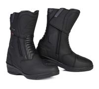 OZONE MOTO Rapid High Heel Lady Bottes de Moto Femme | Cuir PU | Membrane Hipora Imperméable | Talon de 7 cm | 2 Longues Fermetures éclair | Renforcé Orteils, Talons, Chevilles