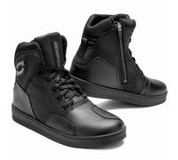 OZONE MOTO Spin Bottes de Moto Hommes et Femmes | Cuir PU | Renforts à la Cheville, au Talon et aux Orteils | Double Couture | Longue Fermeture Éclair