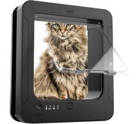 OZPPM Chatière À Puce Électronique, Entrée Exclusive, Chatière Intelligente, Installation Facile, avec 2 Colliers À Capteur Et 1 Télécommande, for Un Accès Sécurisé Aux Animaux(Black)