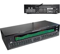 OZPPM Égaliseur d'égaliseur professionnel, égaliseur numérique 31 bandes, égaliseur graphique audio stéréo numérique, 12 modes de rythme, double réglage indépendant à 10 segments, avec réduction du