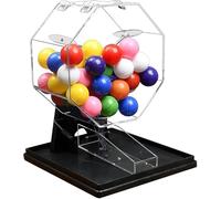 OZPPM Machine De Loterie Manuelle, Cage À Boules De Bingo, Machine À Tirage Porte-Bonheur en Acrylique, avec 50 Boules Colorées Ouvrables, Idéale for Les Grands Groupes Et Les Fêtes(Black)