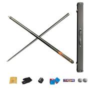 OZPPM Queue de Billard Snooker Demi-articulée, 58 Pouces, Snooker carambole ou Billard, avec Fibre de Carbone, Pointe 9,5 mm/13 mm, avec boîte, étui et Jeu de Craie, for Joueurs(Black9.5mm)