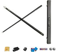 OZPPM Queue de Billard Snooker Demi-articulée, 58 Pouces, Snooker carambole ou Billard, avec Fibre de Carbone, Pointe 9,5 mm/13 mm, avec boîte, étui et Jeu de Craie, for Joueurs(Pink9.5mm)