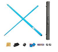 OZPPM Queue de Billard Snooker Demi-articulée, 58 Pouces, Snooker carambole ou Billard, avec Fibre de Carbone, Pointe 9,5 mm/13 mm, avec boîte, étui et Jeu de Craie, for Joueurs(Blue9.5mm)