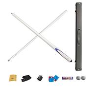 OZPPM Queue de Billard Snooker Demi-articulée, 58 Pouces, Snooker carambole ou Billard, avec Fibre de Carbone, Pointe 9,5 mm/13 mm, avec boîte, étui et Jeu de Craie, for Joueurs(White9.5mm)