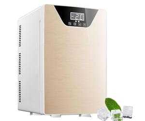 OZPPM Réfrigérateur Congélateur Portable, Mini Réfrigérateur De Voiture 20 L, Glacière Et Réchauffeur Portables Avec Système De Refroidissement À Trois Cœurs For Les Soins De La Peau(Gold)