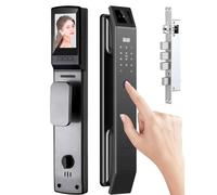 OZPPM Serrure De Porte Intelligente À Reconnaissance Faciale 3D, Numérique, D'entrée, Avec Caméra, Empreinte Digitale Et Codes D'accès