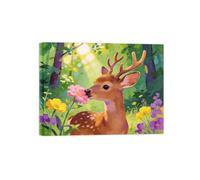 OZPWBVY Animaux Impressions sur Toile-Cerf dans forêt-Moderne Tableau Décoration Murale-Image Muraux Salon Prête à Accrocher 90x117cm Encadrée