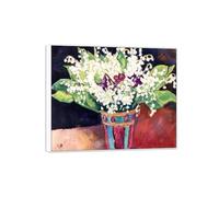 OZPWBVY Cadre Blanc Impression sur Toile Fleur Célèbre Peinture Reproduction-Tableau Décoration Murale Salon-Bouquet of Lily-Affiche 70x85cm27x33in