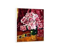 OZPWBVY Cadre Blanc Impression sur Toile Fleur Célèbre Peinture Reproduction-Tableau Décoration Murale Salon-Bouquet of Pink Fleurs-Affiche 70x85cm27x33in