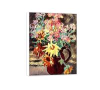 OZPWBVY Cadre Blanc Impression sur Toile Fleur Célèbre Peinture Reproduction-Tableau Décoration Murale Salon-Bouquet of Fleurs 11-Affiche 50x65cm20x26in