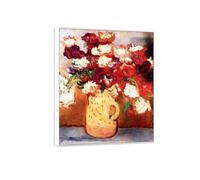 OZPWBVY Cadre Blanc Impression sur Toile Fleur Célèbre Peinture Reproduction-Tableau Décoration Murale Salon-Bouquet of Fleurs 4-Affiche 50x60cm20x24in