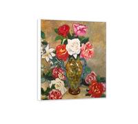 OZPWBVY Cadre Blanc Impression sur Toile Fleur Célèbre Peinture Reproduction-Tableau Décoration Murale Salon-Bouquet of Roses-Affiche 50x60cm20x24in