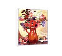 OZPWBVY Cadre Blanc Impression sur Toile Fleur Célèbre Peinture Reproduction-Tableau Décoration Murale Salon-Bouquet of Anemones 2-Affiche 30x35cm12x13in
