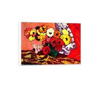 OZPWBVY Cadre Blanc Impression sur Toile Fleur Célèbre Peinture Reproduction-Tableau Décoration Murale Salon-Bouquet of Anemones 3-Affiche 80x115cm31x45in