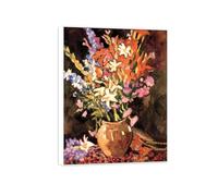 OZPWBVY Cadre Blanc Impression sur Toile Fleur Célèbre Peinture Reproduction-Tableau Décoration Murale Salon-Bouquet of Fleurs 5-Affiche 60x80cm24x31in