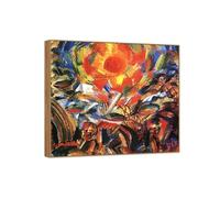 OZPWBVY Cadre en Bois-Célèbre Impression sur Toile-Tableau Murale Décoration Salon-Soleil couchant-Image Affiches Muraux 60x65cm