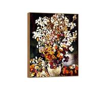 OZPWBVY Cadre en Bois Impression sur Toile Fleur Célèbre Peinture Reproduction-Tableau Décoration Murale Salon-Bouquet of Fleurs 6-Affiche 20x25cm8x10in