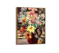 OZPWBVY Cadre en Bois Impression sur Toile Fleur Célèbre Peinture Reproduction-Tableau Décoration Murale Salon-Bouquet of Fleurs 11-Affiche 70x90cm27x35in