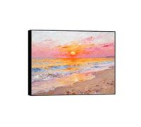 OZPWBVY Cadre Noir Impressions sur Toile Paysage-Mer Plage Coucher Soleil-Tableau Décoration Murale-Image Muraux Chambre 60x80cm24x31in