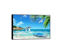 OZPWBVY Cadre Noir Impressions sur Toile Paysage-OiMerux bateau Mer-Tableau Décoration Murale-Image Muraux Chambre 80x120cm31x47in