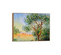 OZPWBVY Claude Monet Célèbre D'art Mural Impression sur Toile Prête à Accrocher-Vue d’Antibes-Cadre en Bois Tableau Decoration Salon 30x40cm12x16in
