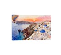 OZPWBVY Mer Bâtiments Paysage Impression sur Toile 30x45cm Encadrée