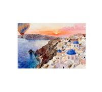 OZPWBVY Mer Bâtiments Paysage Impression sur Toile 30x45cm Sans Cadre