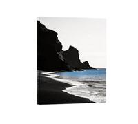 OZPWBVY Noir et Blanc Paysage Tableau Mural-Plage Mer Bleu 2-Minimaliste Impression sur Toile-Décoration Murale Salon Prête à Accrocher 40x50cm Encadrée