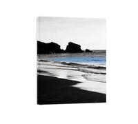 OZPWBVY Noir et Blanc Paysage Tableau Mural-Plage Mer Bleu-Minimaliste Impression sur Toile-Décoration Murale Salon Prête à Accrocher 50x65cm Encadrée