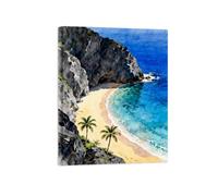 OZPWBVY Paysage Tableau Mer Plage Impression sur Toile 40x50cm Encadrée