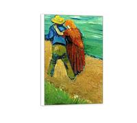 OZPWBVY Vincent van Gogh Célèbre D'art Mural Impression sur Toile Prête à Accrocher-Provence-Cadre Blanc Tableau Decoration Salon 20x30cm8x12in