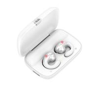 OZSSD Casque sans fil Bluetooth 5.0 avec crochet d'oreille et étui de chargement 2200 mAh pour course à pied, conduite, cyclisme, blanc