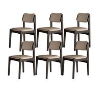 OZSSLJJ Chaise de Salle à Manger en chêne sans accoudoirs, avec Dossier incurvé et siège rembourré, Largeur 48 cm, Confortable et Durable, adaptée(Black+Khaki,6)