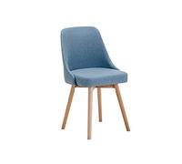 OZSSLJJ Cloth Beech Legs Counter Chair Study Home Use Backrest Dorm Room Computer Bedroom Marriage Room Chair(Sky Blue)